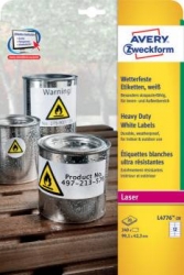 Etykiety HEAVY DUTY białe 99,1 X 42,3 mm, 12 szt/A4, AVERY - X06600
