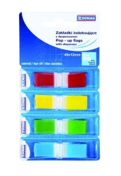 Zakładki DONAU z dyspenserem 45 X 12 mm 4 kolory po 35 kartek - X08136