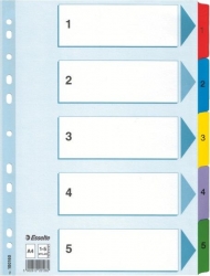 Przekładki 1-5 ESSELTE MYLAR A4 numeryczne - X02725