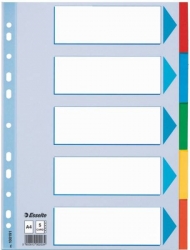 Przekładki ESSELTE A4 kolorowe 5 kartek - X02715