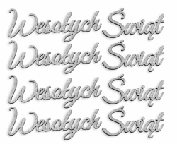 NAPISY - WESOŁYCH ŚWIĄT - SREBRNY